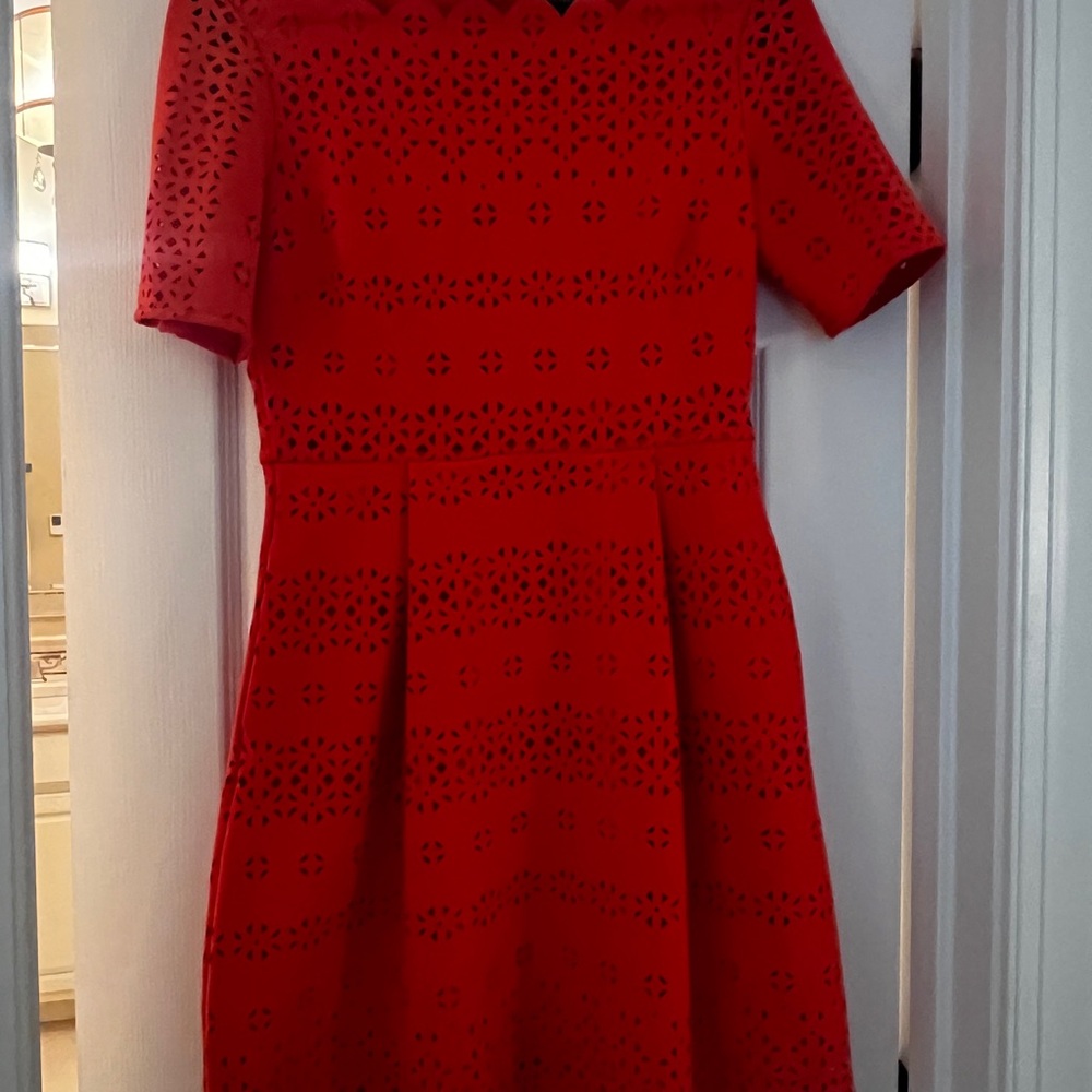 Elegant Red Lace Dress Banana Republic
